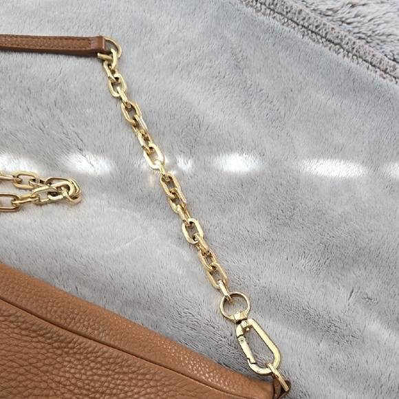 Tory Burch Tan Leather Crossbody Bag with Gold Accents - Picture 9 of 9